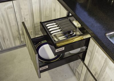Drawer system with cutlery tray